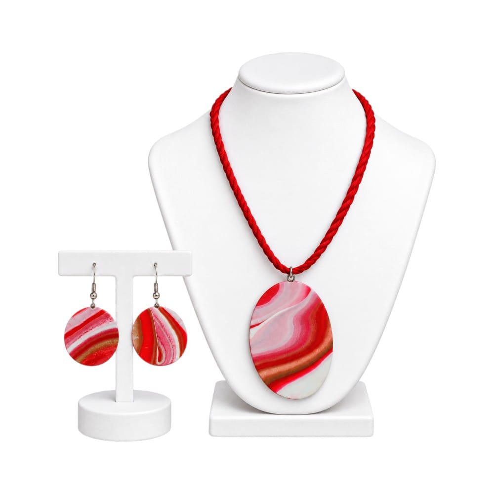 Purely Handmade Clay Jewellery Sets (Marble Design) for Women & Girls