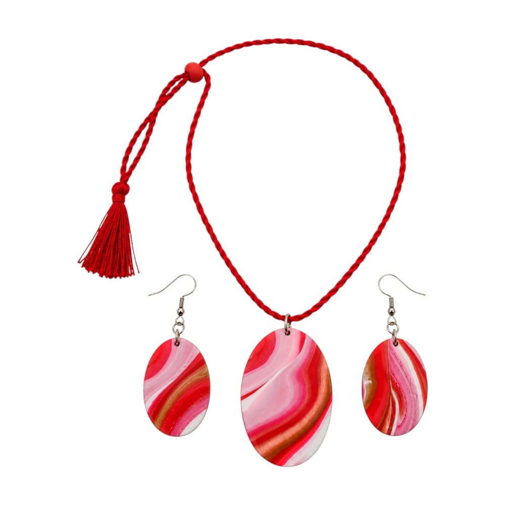 Purely Handmade Clay Jewellery Sets (Marble Design) for Women & Girls