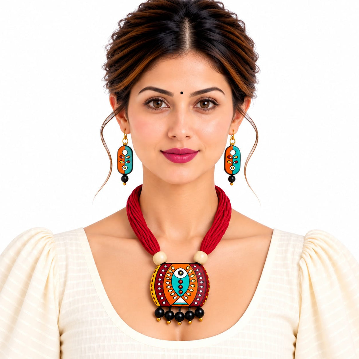 Purely Handmade Terracotta Thread Jewellery Sets