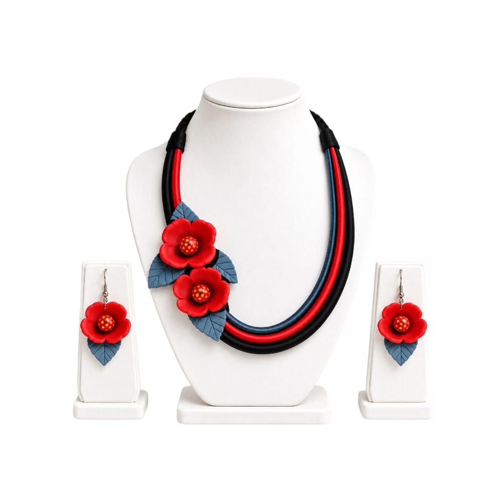 Purely Handmade Clay Jewellery Sets (With Earrings) for Women & Girls