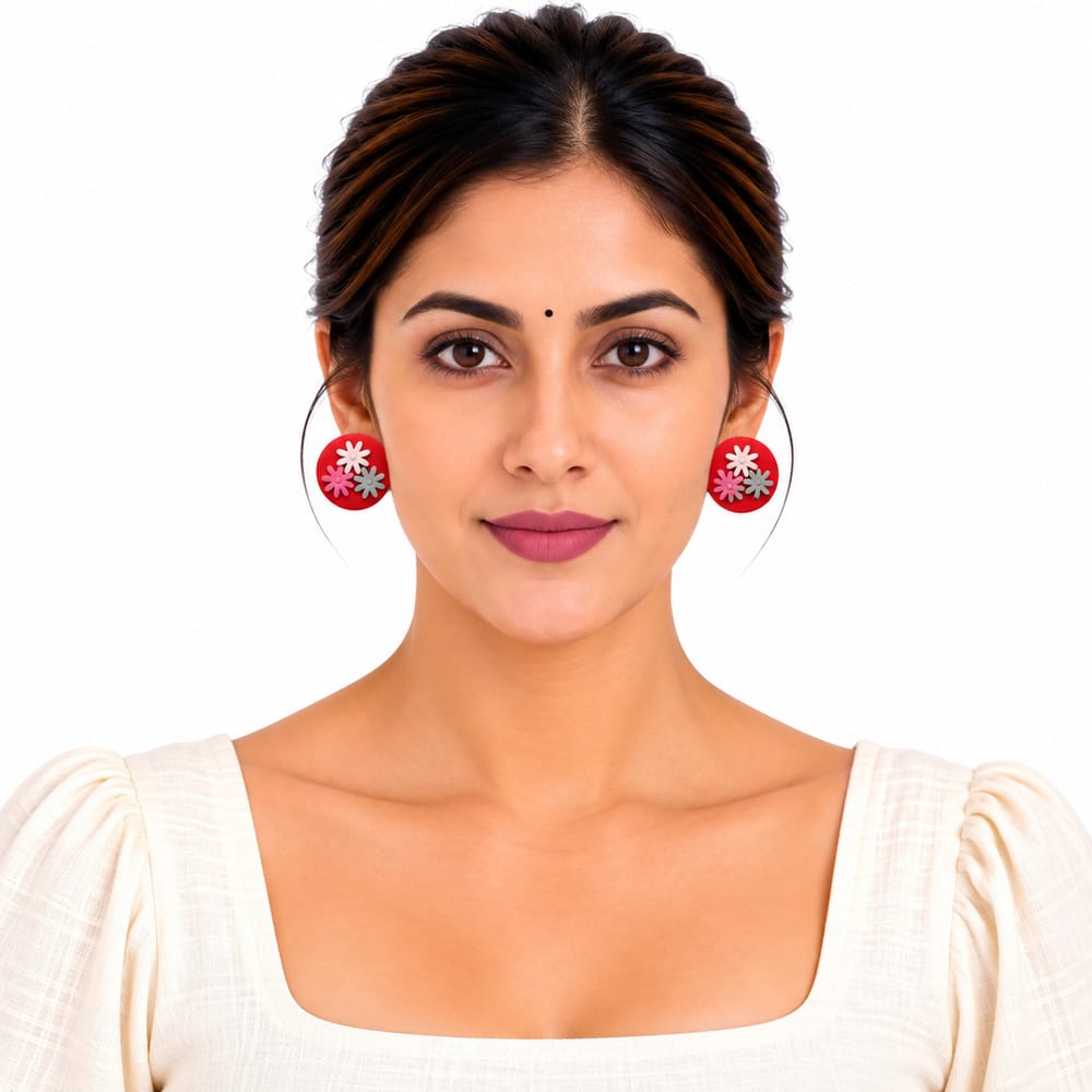 Purely Handmade Clay(Stud) Earrings