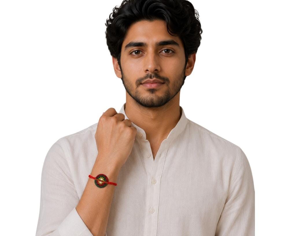Purely Handmade & Handpainted Terracotta Rakhis for Brother