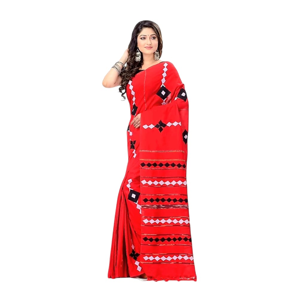 Premium Pure Cotton Applique Saree For Women