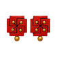 Fashweave Purely Handmade Terracotta Stud Earrings (Half Circle Floral Design)