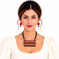 Lightweight Purely Handmade Terracotta Rope Necklace With Earrings