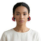 Terracotta Half - Circle Floral Stud Earrings