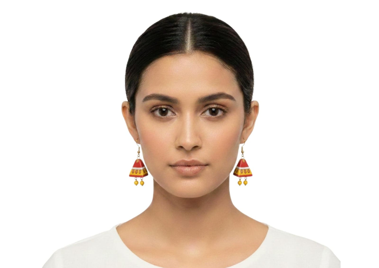 Purely Handmade Terracotta Metallic Conical Jhumka Designer Earrings