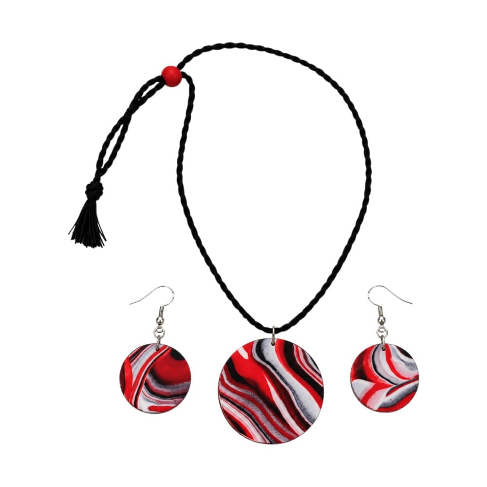 Purely Handmade Clay Jewellery Sets (Marble Design) for Women & Girls