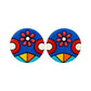 Purely Handmade Round Shaped Terracotta Stud Earrings