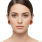 Purely Handmade Round Shaped Terracotta Stud Earrings