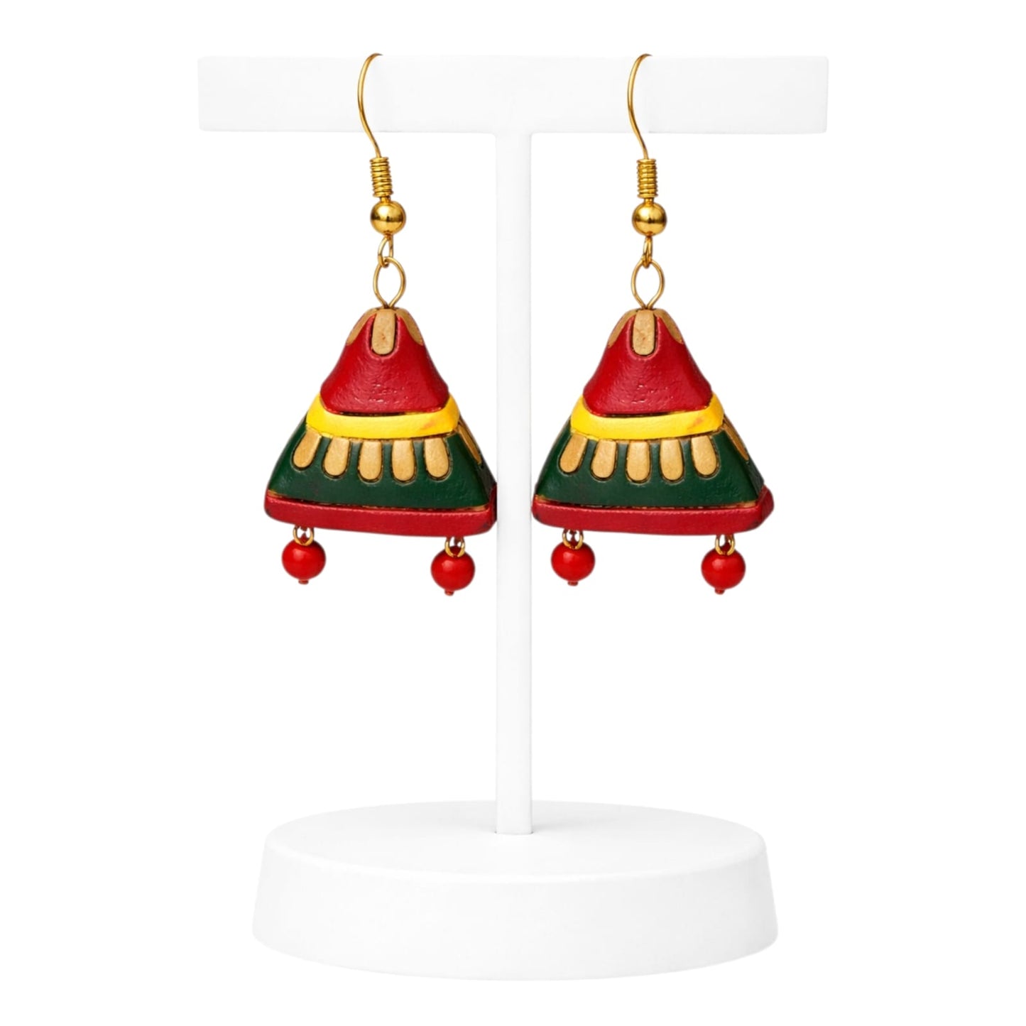 Purely Handmade Terracotta Metallic Conical Jhumka Designer Earrings