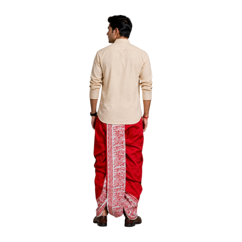 Cotton Silk Dhoti Pant With Contrasting Colour