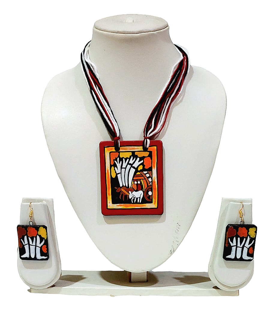Terracotta Handpainted Jewellery Set