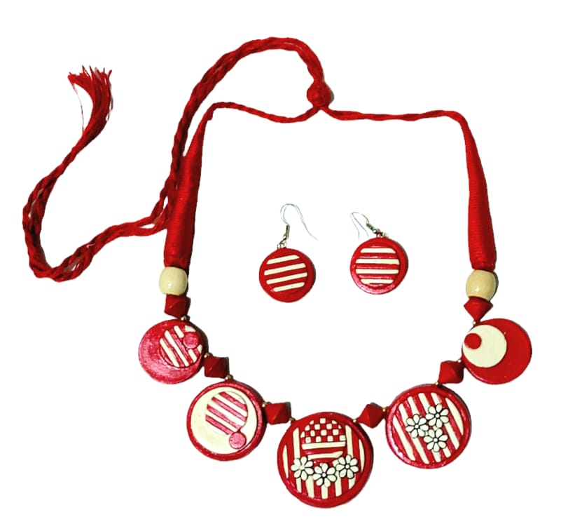 Handmade Terracotta Collar Necklace Set