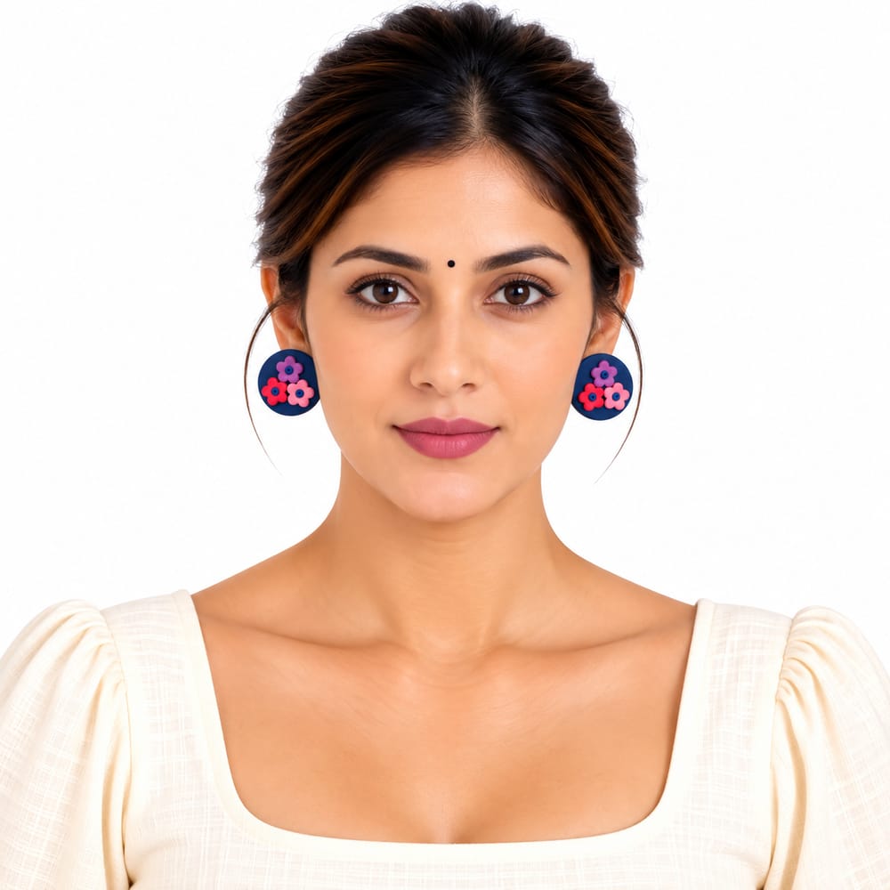 Purely Handmade Clay(Stud) Earrings