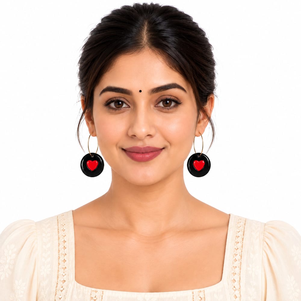 Purely Handmade Lightweight Clay Earrings For Women & Girls I Special Collection For Valentines Day