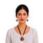 Lightweight Purely Handmade Terracotta Rope Necklace With Earrings