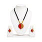 Lightweight Purely Handmade Terracotta Rope Necklace With Earrings