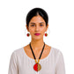 Lightweight Purely Handmade Terracotta Rope Necklace With Earrings
