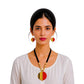Lightweight Purely Handmade Terracotta Rope Necklace With Earrings