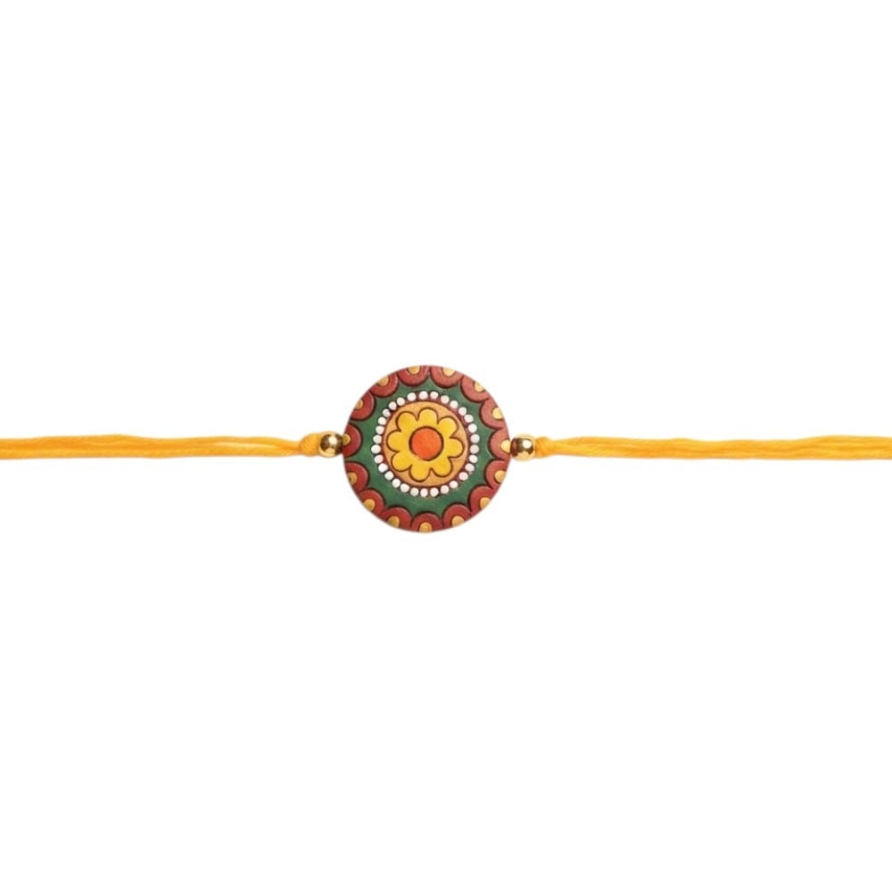 Purely Handmade & Handpainted Terracotta Rakhis for Brother