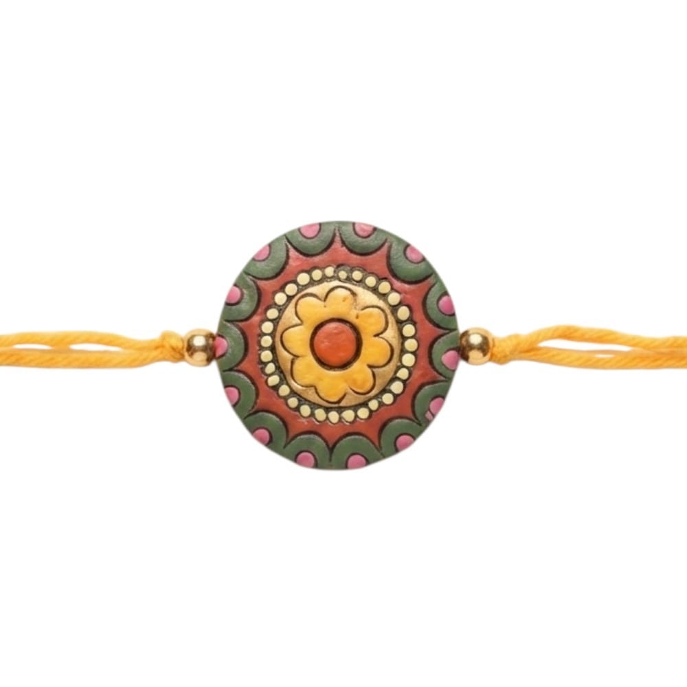 Purely Handmade & Handpainted Terracotta Rakhis for Brother