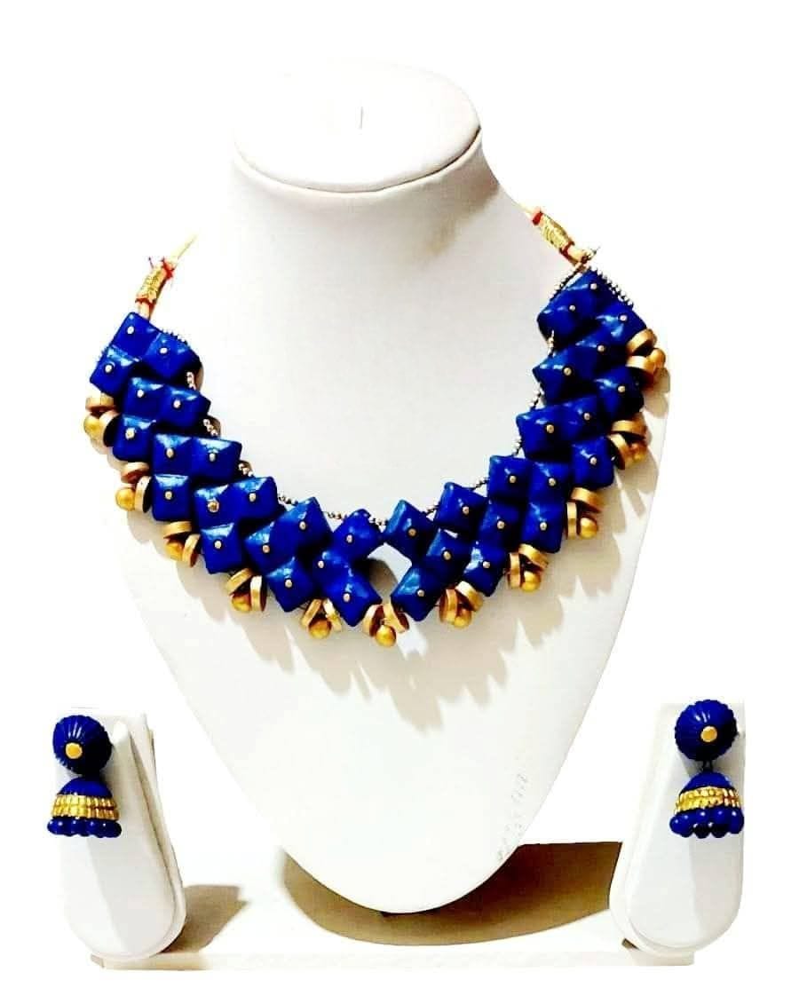 Handmade Terracotta Collar Necklace Set