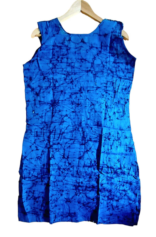 Pure Cotton Hand Printed Kurti (with Sleeve/Sleeveless) with Kantha Hand Embroidery Work