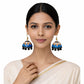 Purely Handmade Terracotta Multi-Coloured Dome Shaped Jhumka Earrings(With Beads)