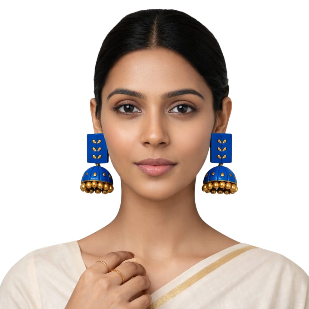 Terracotta Dual Coloured Small Jhumkas