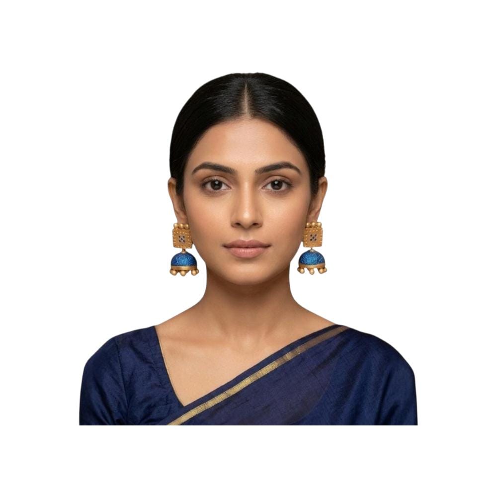 Terracotta Dual Coloured Small Jhumkas