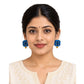 Fashweave Purely Handmade Terracotta Stud Earrings (Half Circle Floral Design)