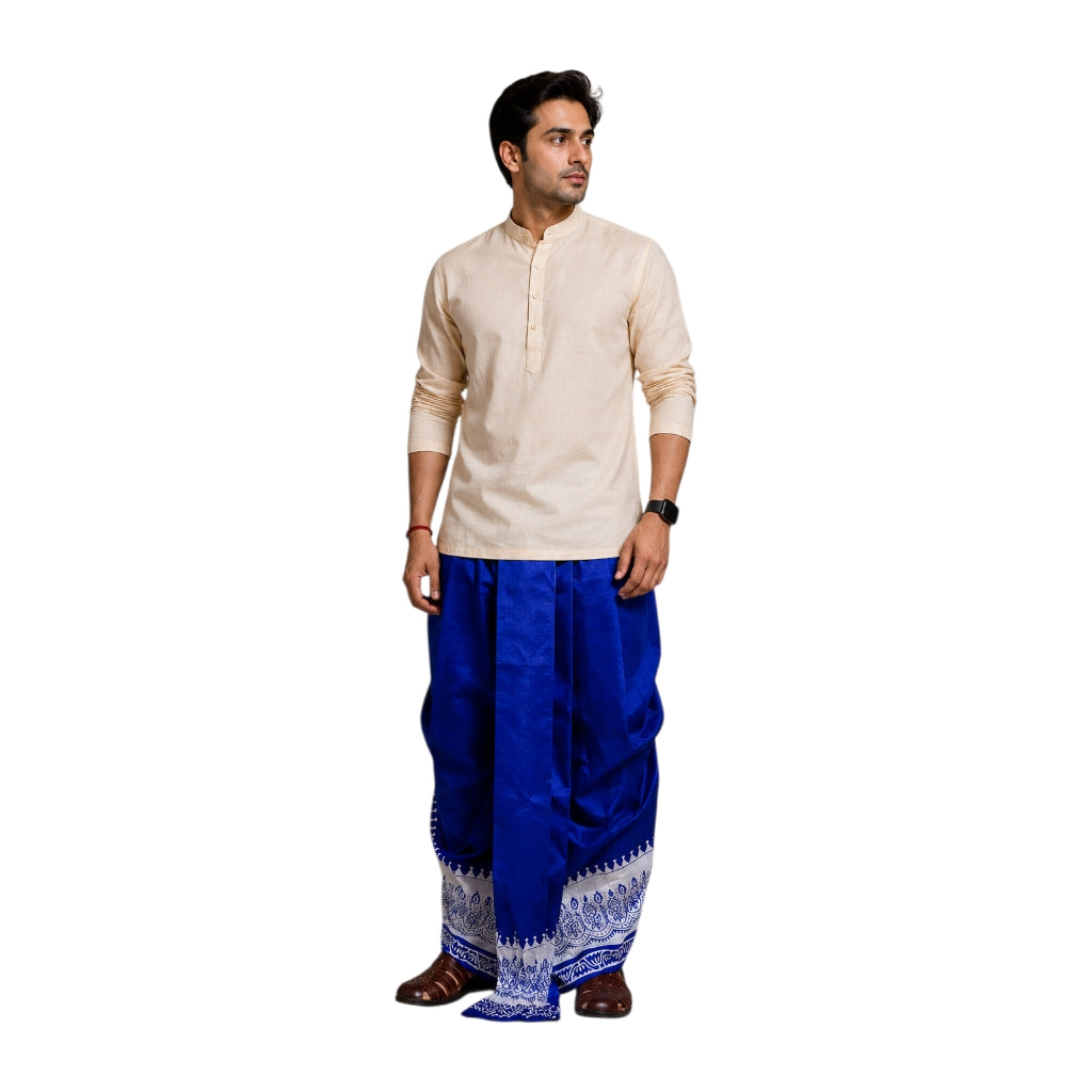 Cotton Silk Dhoti Pant With Contrasting Colour