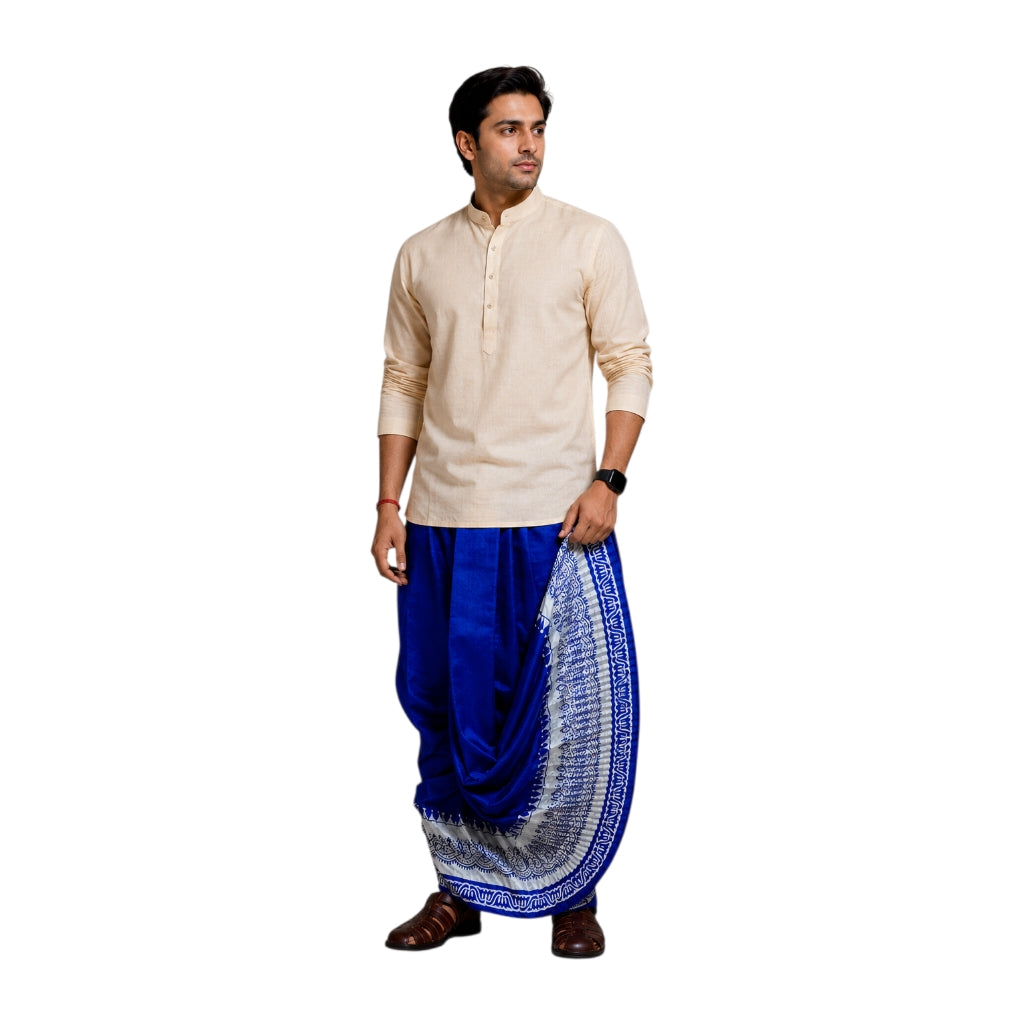 Cotton Silk Dhoti Pant With Contrasting Colour