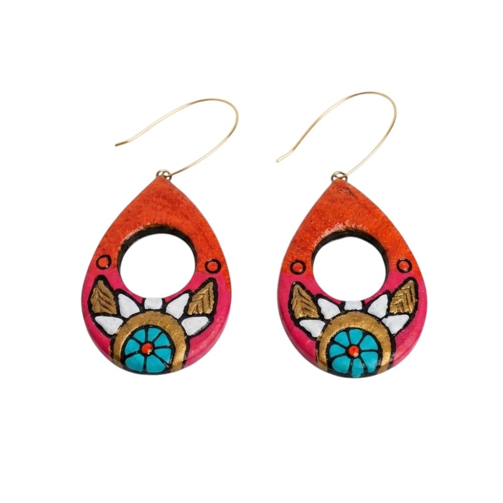 Lightweight Handmade Teardrop Shaped Terracotta Earrings (Dangler)