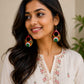 Lightweight Handmade Teardrop Shaped Terracotta Earrings (Dangler)