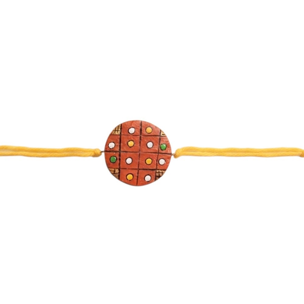 Purely Handmade & Handpainted Terracotta Rakhis for Brother