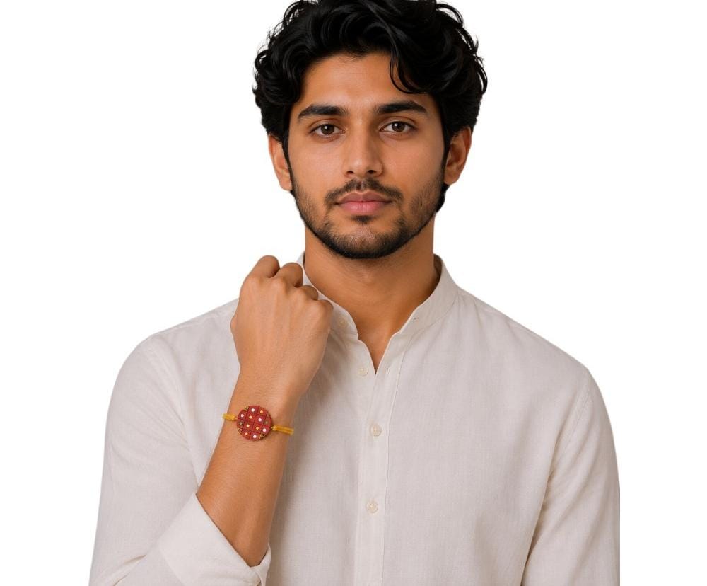 Purely Handmade & Handpainted Terracotta Rakhis for Brother