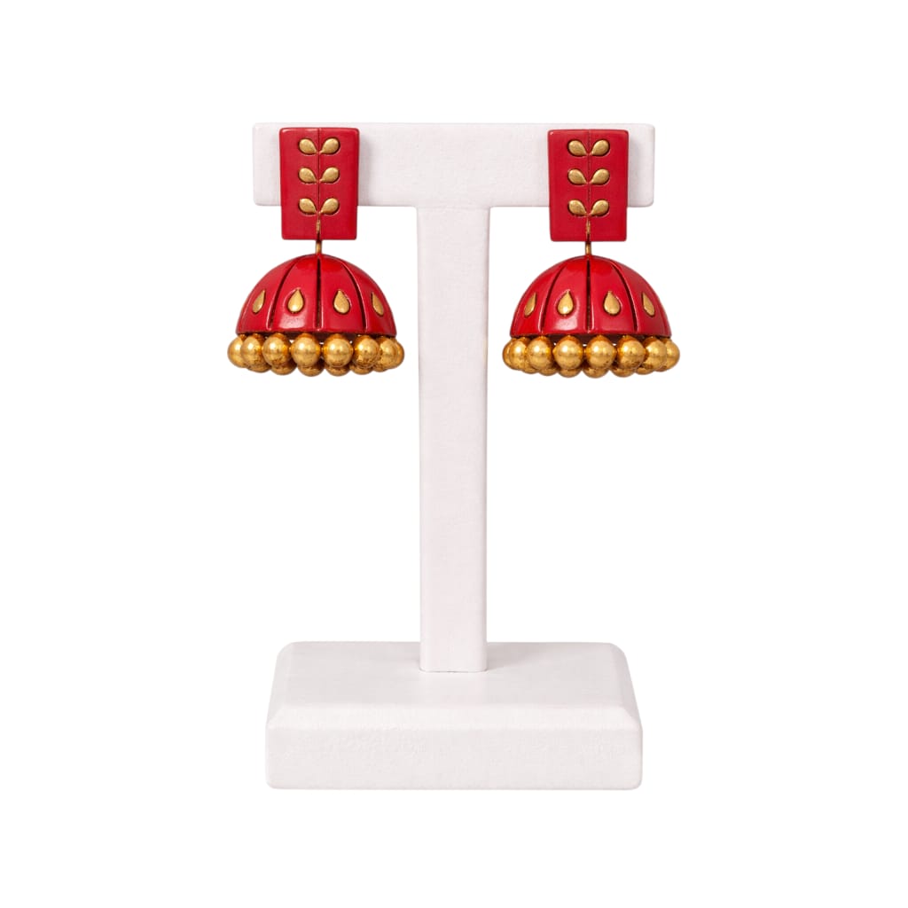 Terracotta Dual Coloured Small Jhumkas