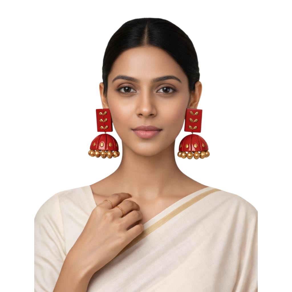 Terracotta Dual Coloured Small Jhumkas