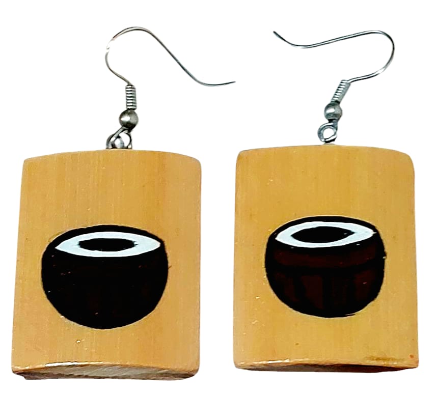 Purely Handmade & Handpainted Bamboo Earrings