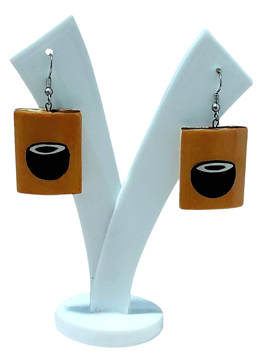 Purely Handmade & Handpainted Bamboo Earrings