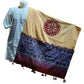 Pure Cotton Ajrakh Hand Block Printed Floral Design Patchwork Dupatta (With Tassels)