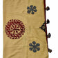 Pure Cotton Ajrakh Hand Block Printed Floral Design Patchwork Dupatta (With Tassels)