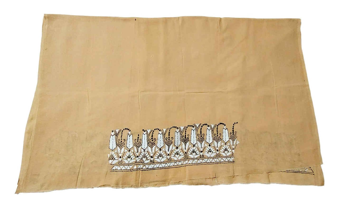 Handmade & Hand Kantha Stitched Embroidered Cotton Blouse Piece(Unstitched)