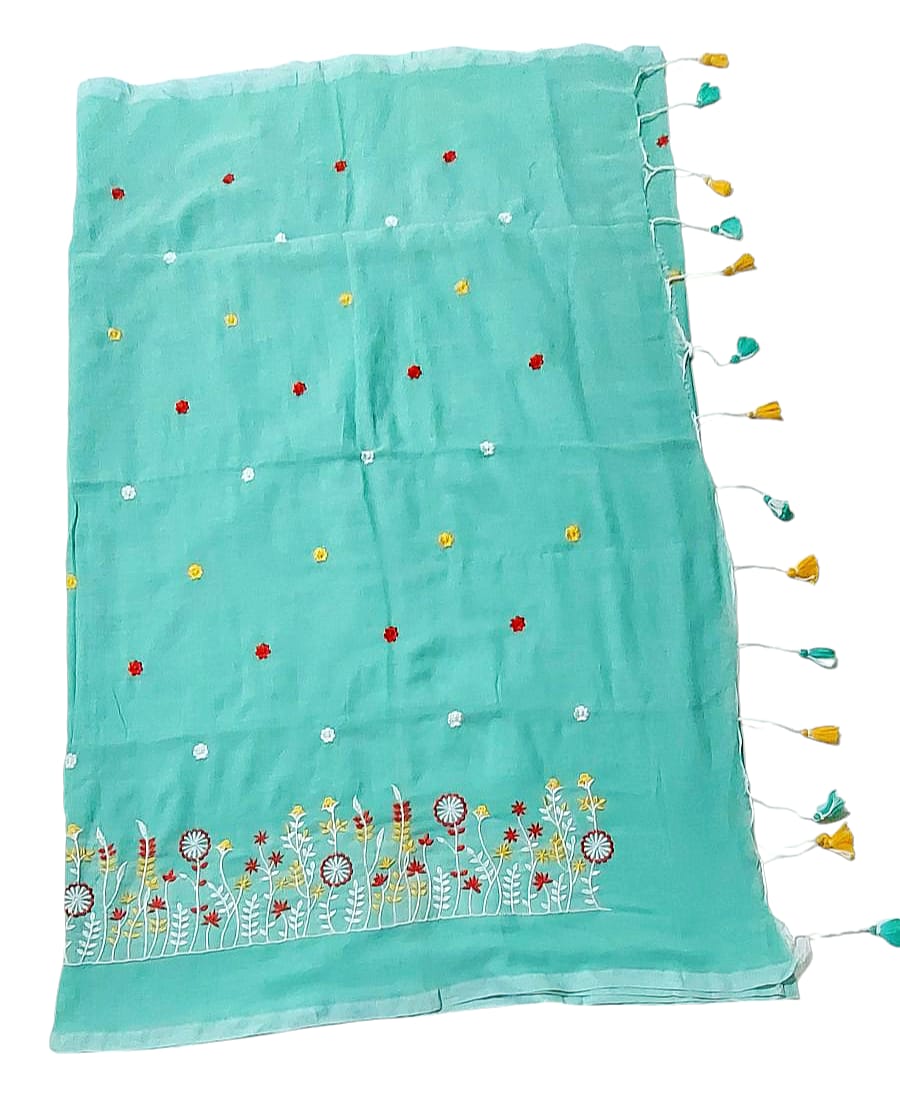 Fashweave Pure Cotton Embroidered Saree for Women and Girls | A Timeless Fusion of Traditional Craftsmanship and Contemporary Elegance, Perfect for Every Special Occasion
