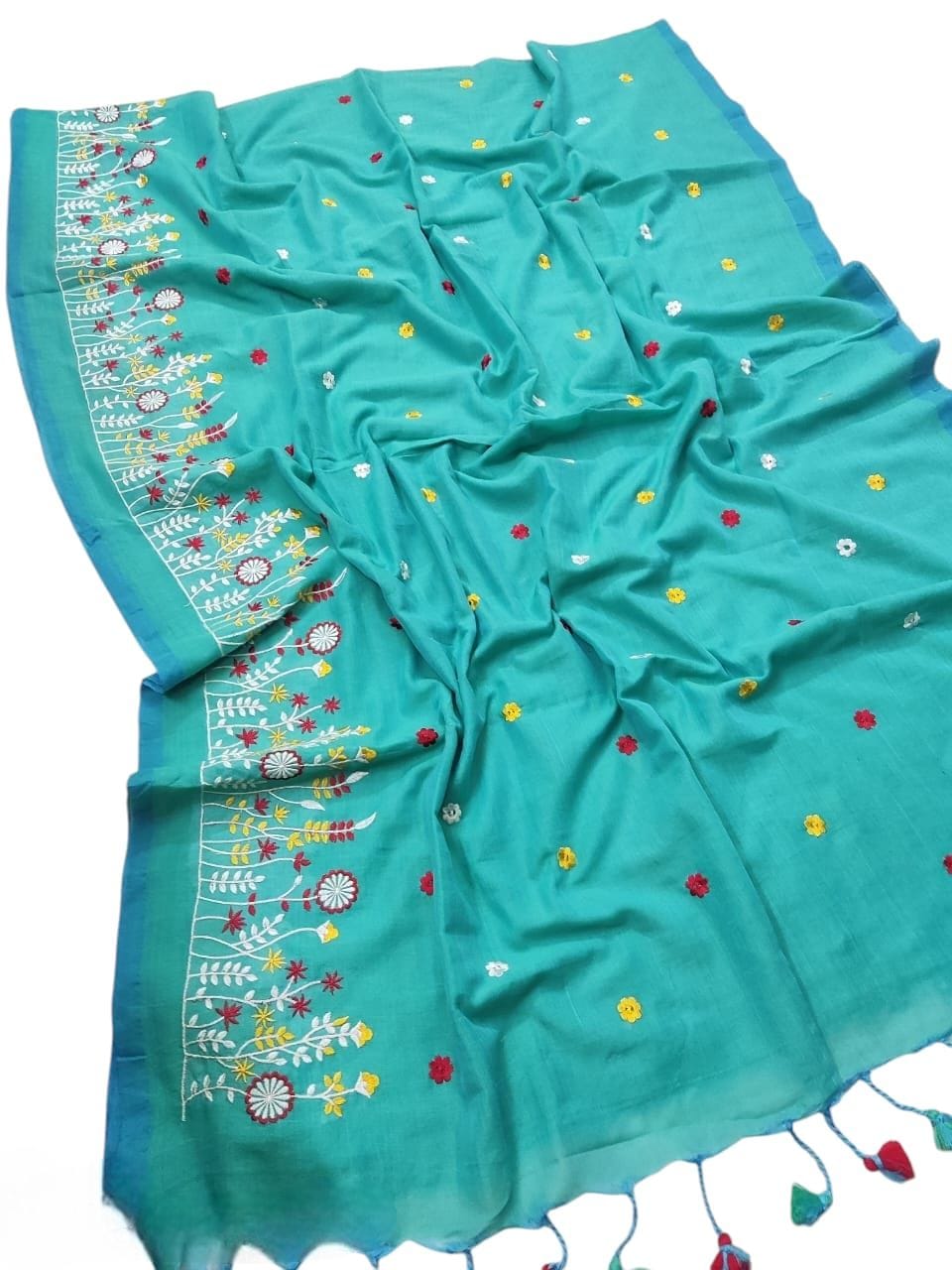Fashweave Pure Cotton Embroidered Saree for Women and Girls | A Timeless Fusion of Traditional Craftsmanship and Contemporary Elegance, Perfect for Every Special Occasion