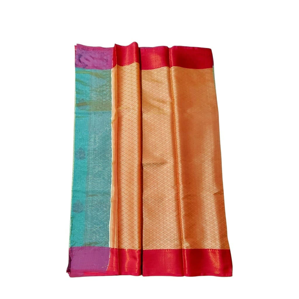 Gorgeous Silk By Cotton Saree With Stunning Zari Woven Ethnic Motifs