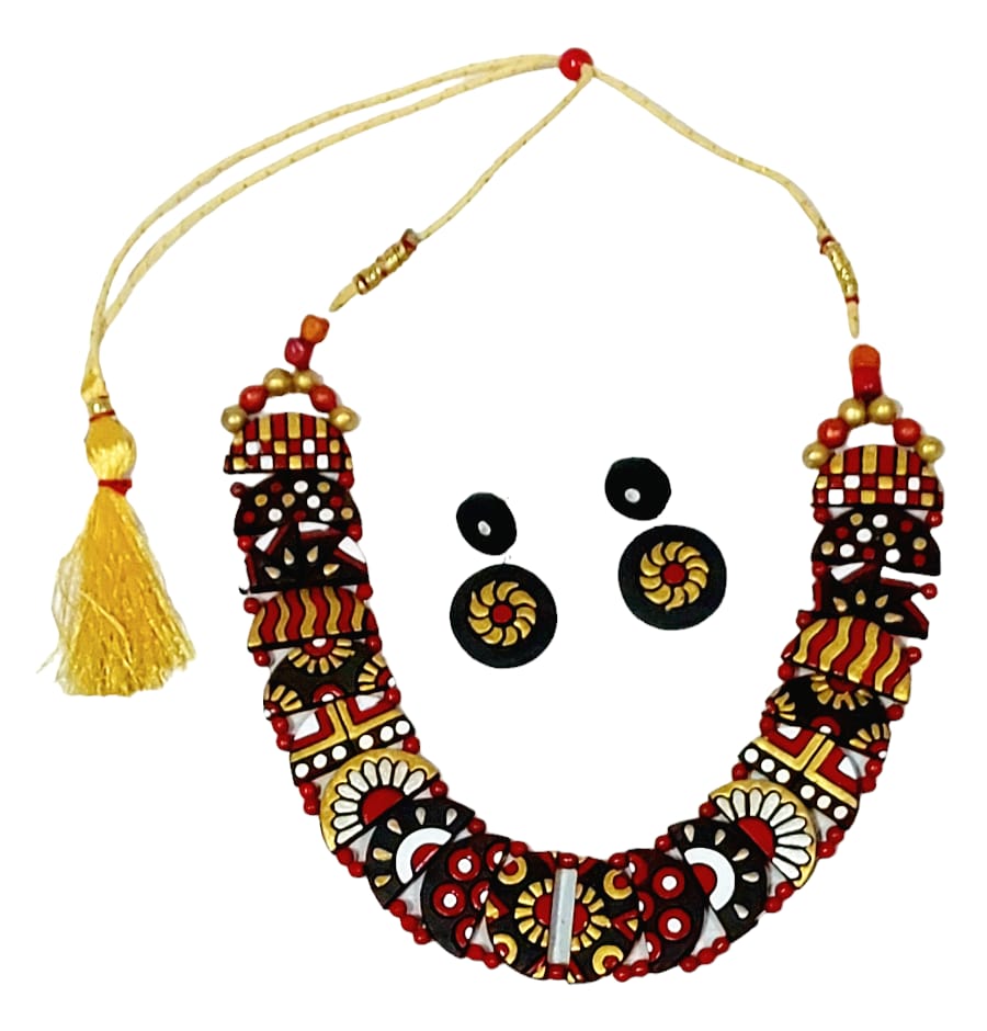 Handmade Terracotta Collar Necklace Set