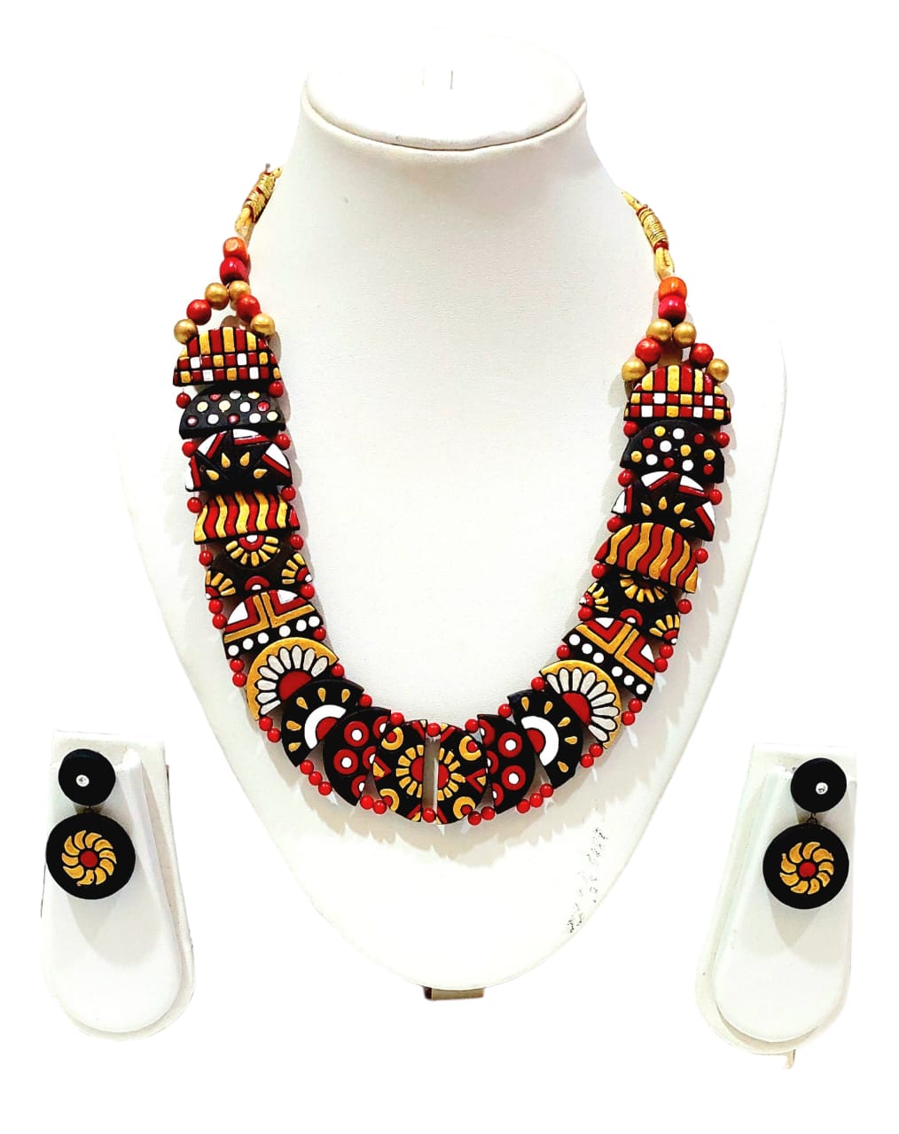 Handmade Terracotta Collar Necklace Set